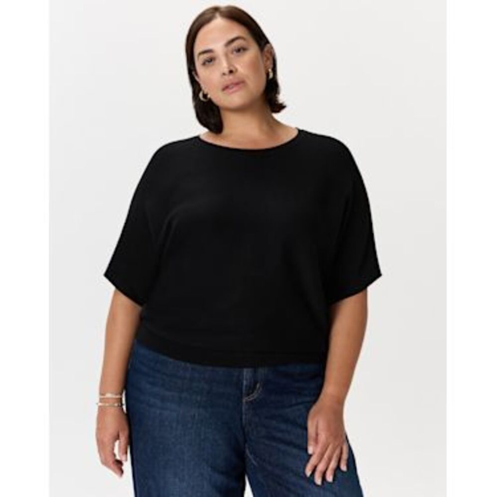 Quince Cotton Cashmere Dolman Sweater Black 1x-51777993984-1394224-$50